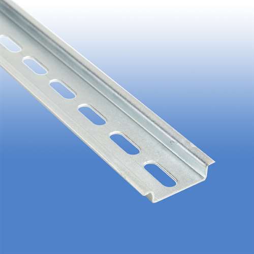 A Two Meter Piece of Slotted Stainless Steel DIN Rail 35 X 7.5 MM